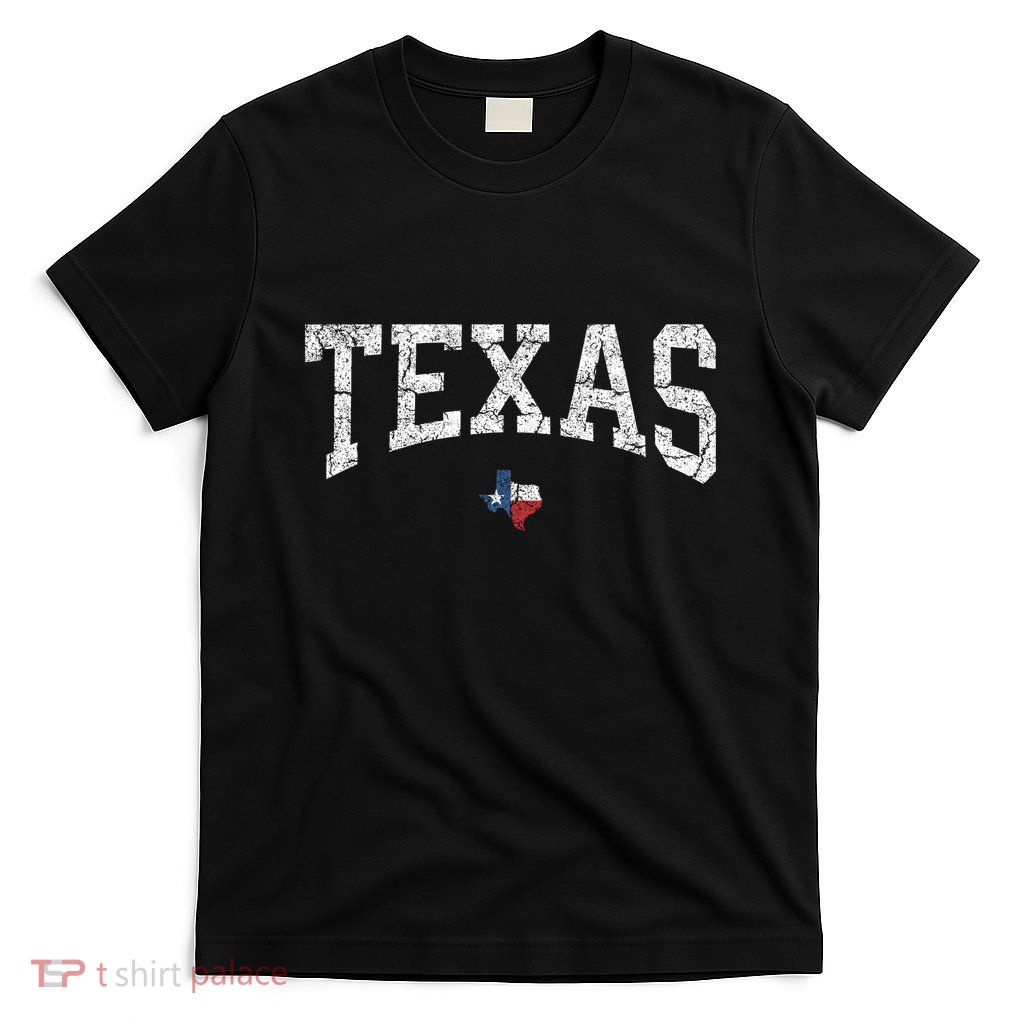 Texas Women Men Kids Texas State Map Flag Distressed T-Shirt