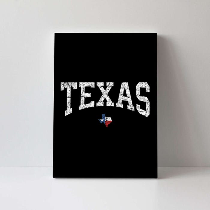 Texas Women Men Kids Texas State Map Flag Distressed Canvas