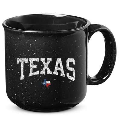 Texas Women Men Kids Texas State Map Flag Distressed 15oz Campfire Ceramic Mug
