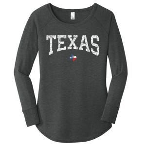 Texas Women Men Kids Texas State Map Flag Distressed Women's Perfect Tri Tunic Long Sleeve Shirt