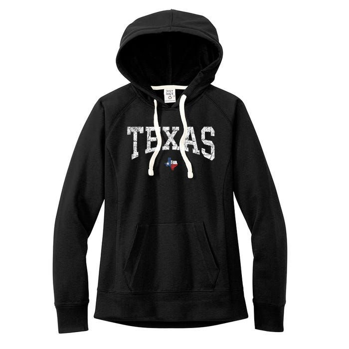 Texas Women Men Kids Texas State Map Flag Distressed Women's Fleece Hoodie