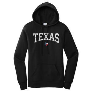 Texas Women Men Kids Texas State Map Flag Distressed Women's Pullover Hoodie