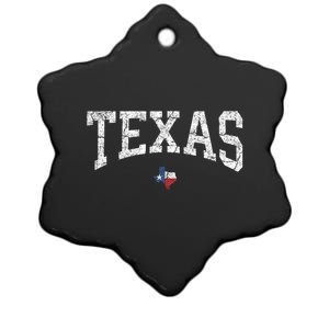 Texas Women Men Kids Texas State Map Flag Distressed Ceramic Star Ornament