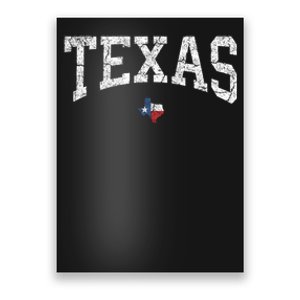 Texas Women Men Kids Texas State Map Flag Distressed Poster