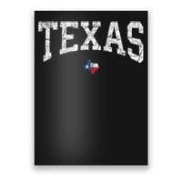 Texas Women Men Kids Texas State Map Flag Distressed Poster