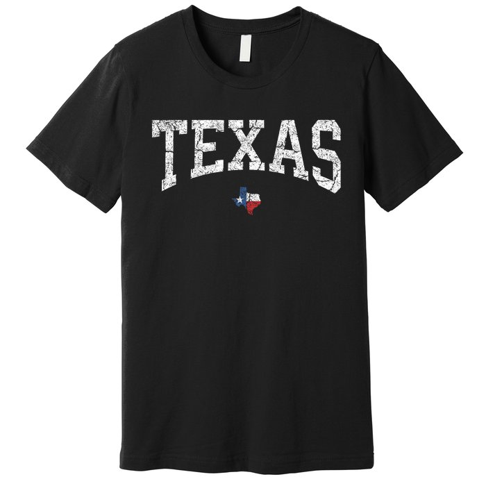 Texas Women Men Kids Texas State Map Flag Distressed Premium T-Shirt