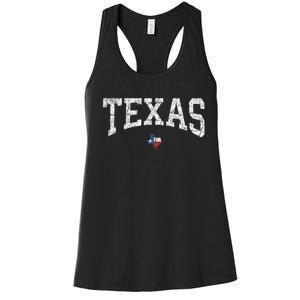 Texas Women Men Kids Texas State Map Flag Distressed Women's Racerback Tank