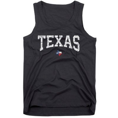 Texas Women Men Kids Texas State Map Flag Distressed Tank Top