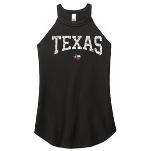 Texas Women Men Kids Texas State Map Flag Distressed Women's Perfect Tri Rocker Tank