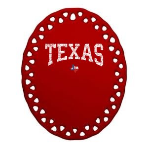 Texas Women Men Kids Texas State Map Flag Distressed Ceramic Oval Ornament