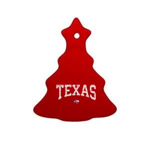 Texas Women Men Kids Texas State Map Flag Distressed Ceramic Tree Ornament