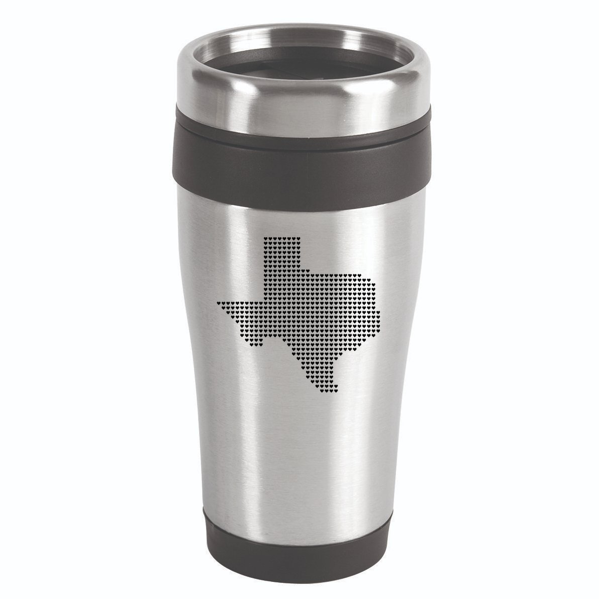 Texas Women Men Kids Texas State Map Made Of Hearts 16oz Travel Tumbler