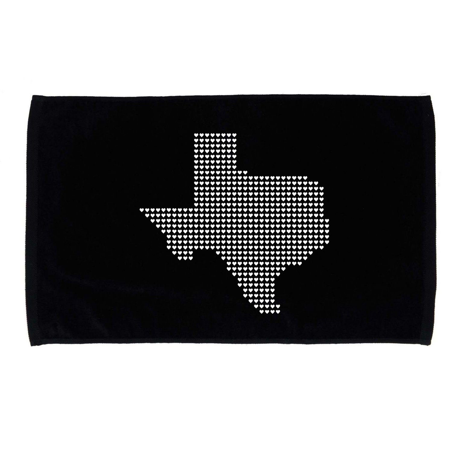 Texas Women Men Kids Texas State Map Made Of Hearts Microfiber Hand Towel