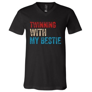 Twinning With My Bestie Boy Spirit Week Twin Day V-Neck T-Shirt