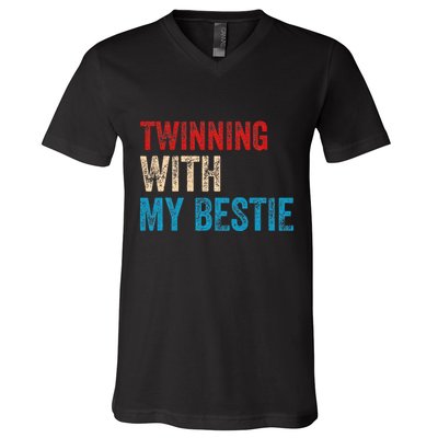 Twinning With My Bestie Boy Spirit Week Twin Day V-Neck T-Shirt