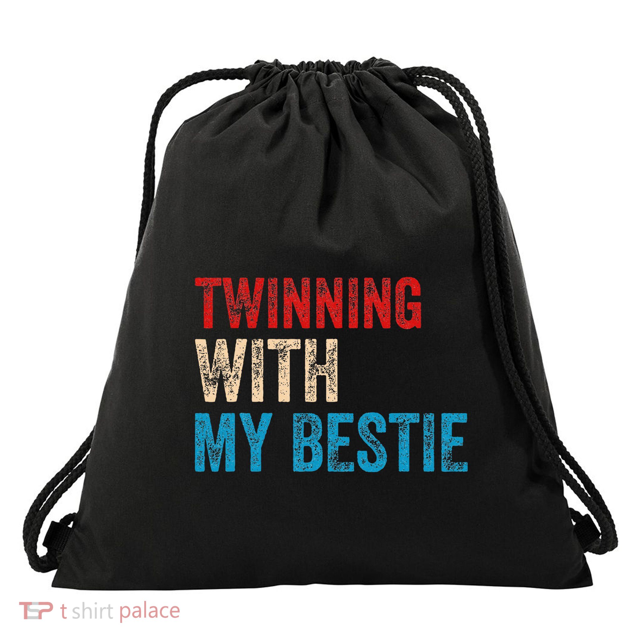 Twinning With My Bestie Boy Spirit Week Twin Day Drawstring Bag