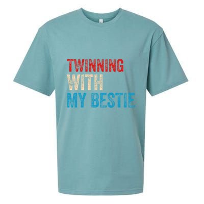 Twinning With My Bestie Boy Spirit Week Twin Day Sueded Cloud Jersey T-Shirt