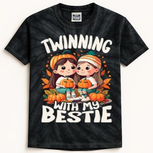 Twinning With My Bestie Spirit Week Twin Day Best Friend 70s Kids Tie-Dye T-Shirt