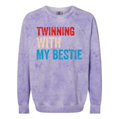 Twinning With My Bestie Spirit Week Best Friend Twin Day Colorblast Crewneck Sweatshirt