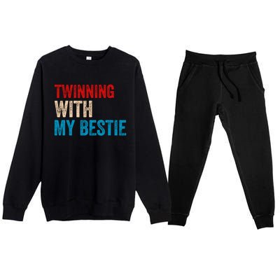 Twinning With My Bestie Spirit Week Best Friend Twin Day Premium Crewneck Sweatsuit Set