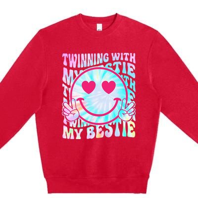 Twinning With My Bestie Spirit Week Twin Day Best Friend 70s Premium Crewneck Sweatshirt