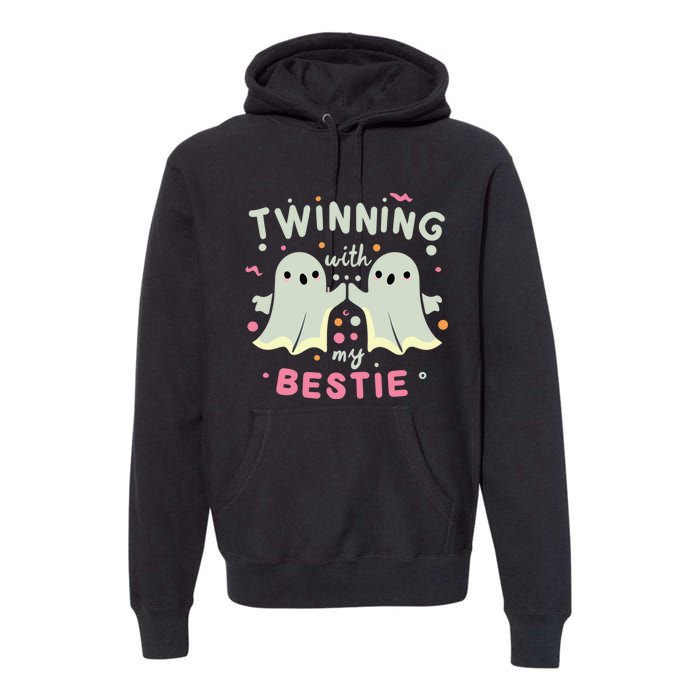 Twinning With My Bestie Halloween Ghost Boy Spirit Week Twin Day Best Friend Premium Hoodie