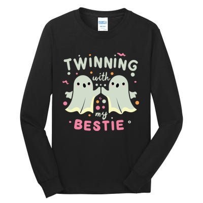 Twinning With My Bestie Halloween Ghost Boy Spirit Week Twin Day Best Friend Tall Long Sleeve T-Shirt