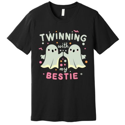 Twinning With My Bestie Halloween Ghost Boy Spirit Week Twin Day Best Friend Premium T-Shirt