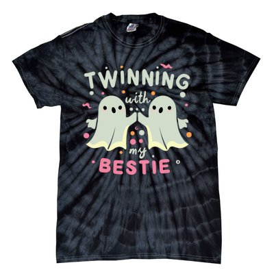 Twinning With My Bestie Halloween Ghost Boy Spirit Week Twin Day Best Friend Tie-Dye T-Shirt