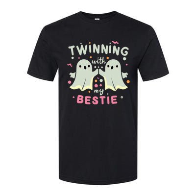 Twinning With My Bestie Halloween Ghost Boy Spirit Week Twin Day Best Friend Softstyle CVC T-Shirt