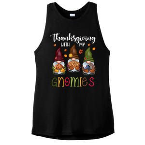 Thanksgiving With My Gnomies Holiday Festive Ladies PosiCharge Tri-Blend Wicking Tank