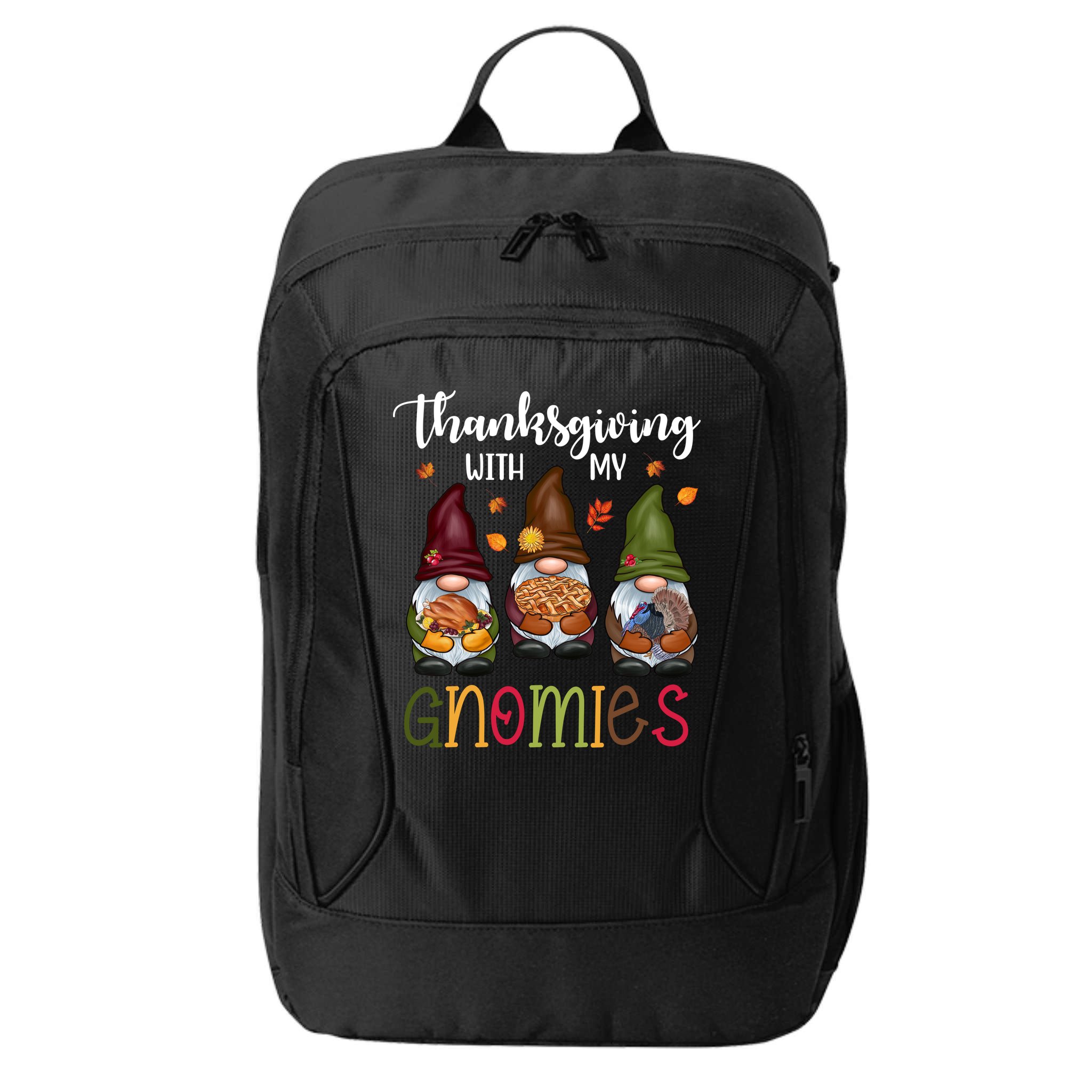Thanksgiving With My Gnomies Holiday Festive City Backpack