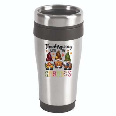 Thanksgiving With My Gnomies Holiday Festive 16oz Travel Tumbler