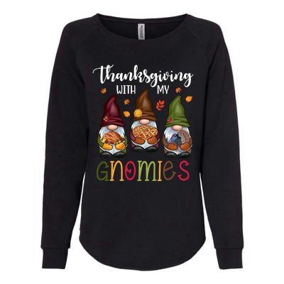 Thanksgiving With My Gnomies Holiday Festive Womens California Wash Sweatshirt