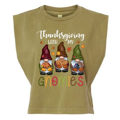 Thanksgiving With My Gnomies Holiday Festive Garment-Dyed Women's Muscle Tee