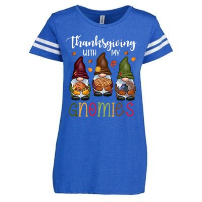 Thanksgiving With My Gnomies Holiday Festive Enza Ladies Jersey Football T-Shirt