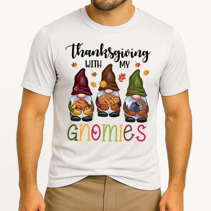 Thanksgiving With My Gnomies Holiday Festive Cooling Performance Crew T-Shirt
