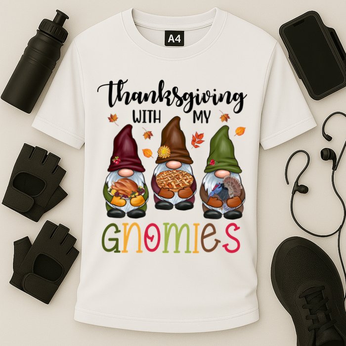 Thanksgiving With My Gnomies Holiday Festive Cooling Performance Crew T-Shirt