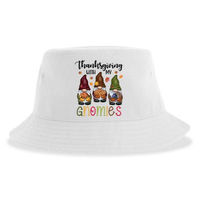 Thanksgiving With My Gnomies Holiday Festive Sustainable Bucket Hat