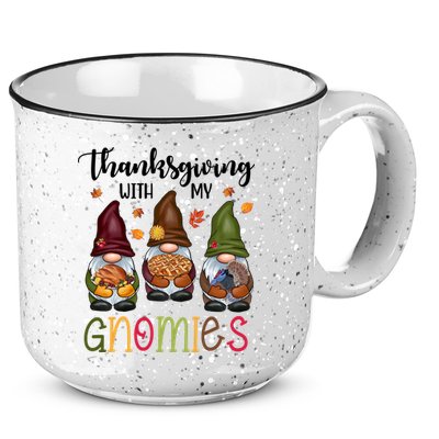 Thanksgiving With My Gnomies Holiday Festive 15oz Campfire Ceramic Mug