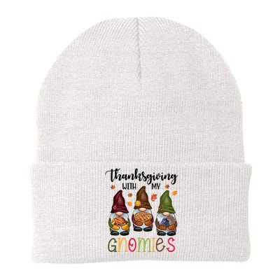 Thanksgiving With My Gnomies Holiday Festive Knit Cap Winter Beanie