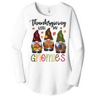 Thanksgiving With My Gnomies Holiday Festive Women's Perfect Tri Tunic Long Sleeve Shirt