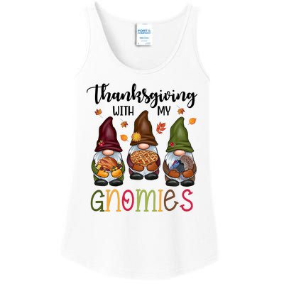 Thanksgiving With My Gnomies Holiday Festive Ladies Essential Tank