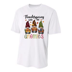 Thanksgiving With My Gnomies Holiday Festive Youth Performance Sprint T-Shirt