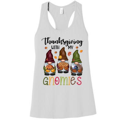 Thanksgiving With My Gnomies Holiday Festive Women's Racerback Tank