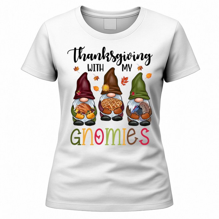 Thanksgiving With My Gnomies Holiday Festive Women's T-Shirt