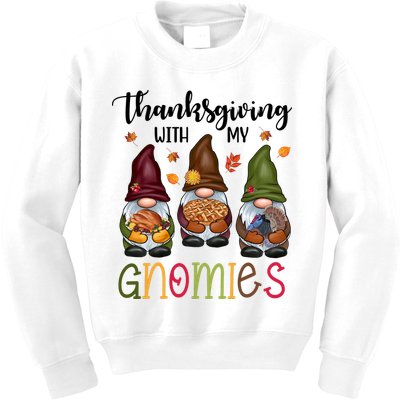 Thanksgiving With My Gnomies Holiday Festive Kids Sweatshirt