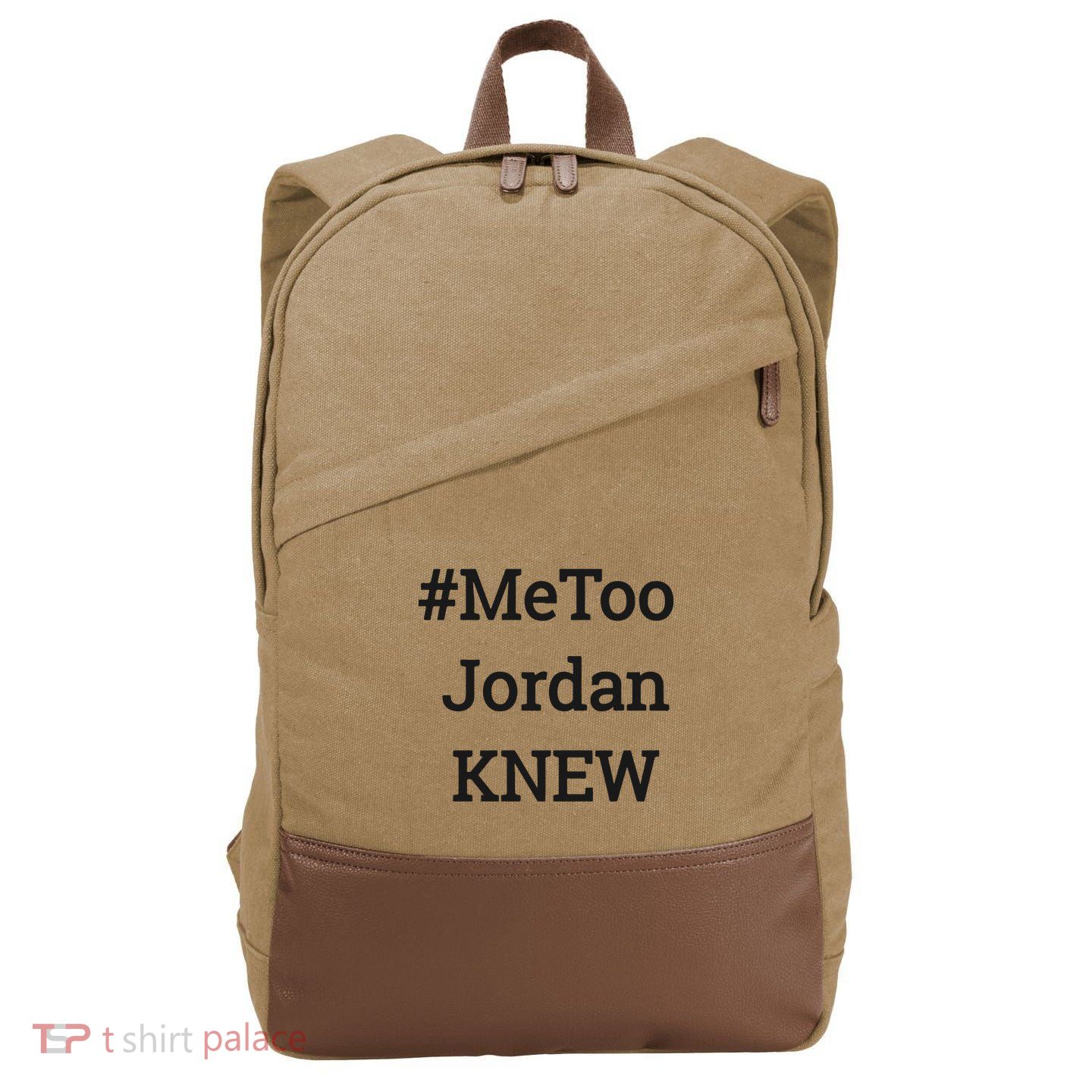 Tamie Wilson Metoo Jordan Knew Cotton Canvas Backpack