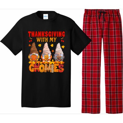 Thanksgiving With My Gnomies Fall Autumn Gnome Thanksgiving Cute Gift Pajama Set