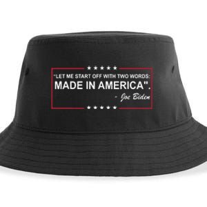 Two Words Made In America Anti Joe Biden Sustainable Bucket Hat